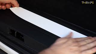 Installing the TWRAPS Door Sills Vinyl Covers on a 2022 Tesla Model X Plaid