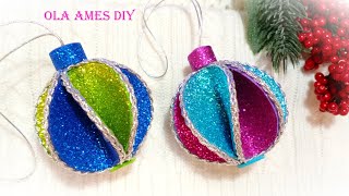 ⭐ Супер ПРОСТЫЕ НОВОГОДНИЕ ИГРУШКИ⭐ Своими Руками из Глиттерного Фоамирана⭐DIY Christmas Decore