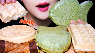 ASMR ICE CREAM SANDWICHES, CONO SNACK PARTIES 붕어싸만코, 국화빵, 와플 아이스크림, 코노스낵 파티 EATING SOUNDS MUKBANG