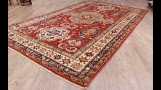 309268 Afghan Kazak rug walkaround