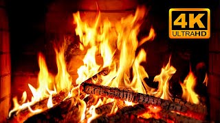 🔥 FIREPLACE (12 HOURS) Ultra HD 4K. Crackling Fireplace with Golden Flames & Burning Logs Sounds