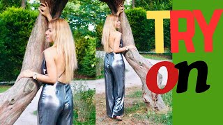 ASMR Model Film Silky Dress with Golden heels | Miss Lilibeth