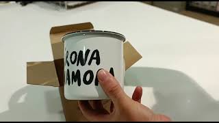 Eat Sleep Cycle Girona M'Enamora Enamel Mug