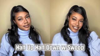 Half Up Half Down w/ Swoop