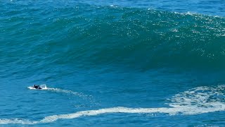 Surfing alone at Deadmans Manly