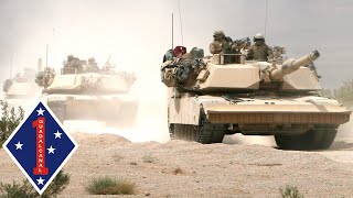 U.S. Marines. M1A1 Abrams tanks conduct heavy suppressive fire on exercises.