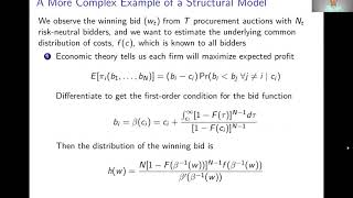 Week 1: Structural Estimation | Video 4: How to Construct a Structural Econometric Model