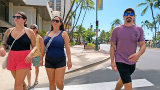 HAWAII Walking Tour WAIKIKI BEACH and STREETS - (2024) #waikiki #oahu  #honolulu