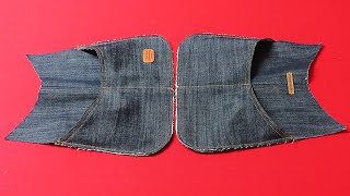 DIY안입는 스커트와 청바지가 깜짝 놀랄 "명품"으로 거듭납니다!/multi pocket hobo bag/made of old skirt & jeans