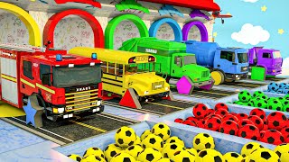 Surprise Soccer Ball Kids Songs - Wheels On the Bus song - Baby Nursery Rhymes & Kids Songs