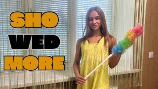 [4K USA] Window cleaning | TRY ON HAUL Transparent Yellow DRESS with Tina