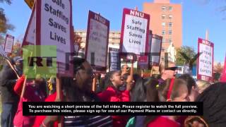 USA: "We say, FIGHT back!" DC nurses strike over Ebola