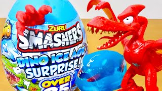 スライムにばすボール 雪!?隠れたパーツを取り出して大きなプテラノドンを組み立て!SMASHERS DINO ICE AGE SUPEISE EGG! 25Suprise