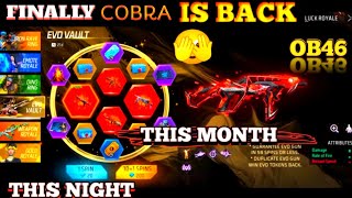 COBRA MP40 RETURN CONFIRM DATE | COBRA MP40 RETURN | FF NEW EVENT | NEXT EVO VAULT EVENT | FREE FIRE