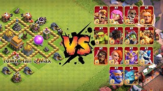 All Super Troops Vs Town Hall 5 Max Base #coc #clashofclans #doomboom