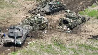 Leopard tank and amoured vehicles destroyed during counter offensive