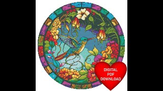 Stained Glass Style Hummingbird Cross Stitch Video