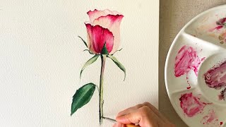 How To Paint A Realistic Watercolor Rose | Timelapse Video