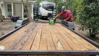 Harbor Freight 13,000 Watt Tri-Fuel Generator running a mig welder