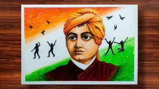 Easy Swami Vivekananda Drawing | National Youth Day Drawing | Oil Pastels