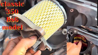 royal enfield classic bs6 air filter cleaning | classic 350 bs6 air filter cleaning | classic bs6