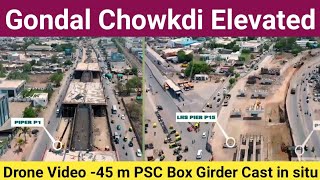 Elevated Flyover Box Girder 45 m Cast in Situ Stage -Drone Aerial Video Jetpur-Gondal Chowkdi-Rajkot