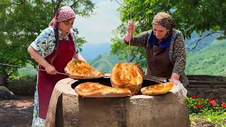 Life of Azerbaijani Hermit Family! Baking Flatbreads and Pride of Oriental Desserts