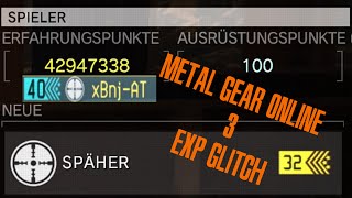 【MGO3】 42,947,338 Exp Bug (Instand lvl40)