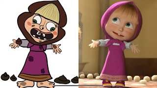 Masha and The Bear funny version Jam Day - funny cartoon drawing meme