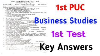 1st PUC Business Studies Key Answers 1st Test#shivamurthysacademy#1sttest#puc