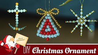 3 DIY Christmas ornaments Christmas bells, snowflake|Christmas Decoration |Beads art \vineeta mishra