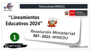 RM 587 2023 MINEDU | Planificación Curricular 2024