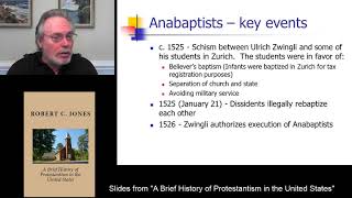 Origins of the Denominations in the United States:  Anabaptists