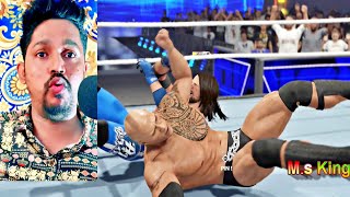 WWE 2K24 | The Rock vs Aj Styles (Full Match) on Smackdown Live in Hindi Gameplay