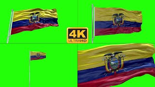 Ecuador flag green screen 4k