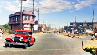 Chinatown, Los Angeles 1930s in color [60fps, Remastered] w/sound design added