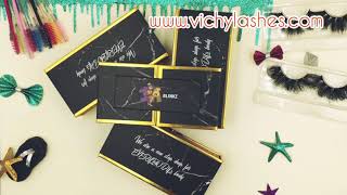 Custom Eyelash Box Packaging Black Door Box