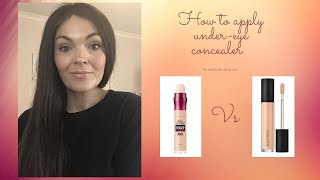 Applying concealer to mature under eyes 40+ / Maybelline Age rewind vs Laura Mercier