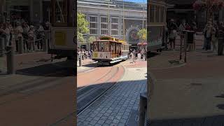 Workers manually rotate San Francisco Cable Car to Reverse Direction CLIP #shorts #shortsvideo