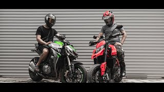 Ducati Hypermotard vs Kawasaki z 1000 | 4K | Super Bikes | Sri Lanka