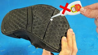 Ingenious method of repairing broken shoes