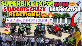 CRAZY SUPERBIKE EXPO MEET | Velammal Engineering College | LOVELY STUDENTS REACTIONS!