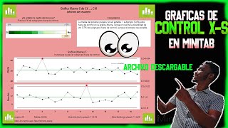 Gráficas de control X-S en Minitab 🧾Archivo descargable✨✨✅