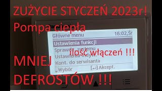 Zużycie pompy ciepła STYCZEŃ 2023r. Ilość włączeń sprężarki !!! Ukryte funkcje menu !!!