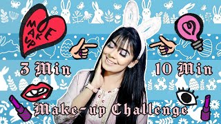 10 MINUTE VS 3 MINUTE MAKE-UP Challenge - Maher Anjum - Easter Make-up Look - Pastel Make-up