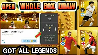 Whole Box Draw Opening Got All Legends | Legends Worldwide Clubs Pack Opening | PES 2020 Mobile