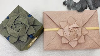 Gift Wrapping | 禮物包裝設計+摺紙花教學-山茶花（Step By Step）