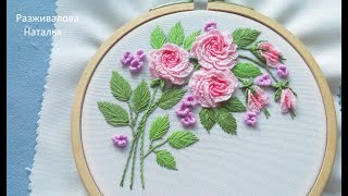 МК. Нежная веточка с розами. Часть 1. Роза. A delicate twig with roses. Part 1. Rose. Step by step.