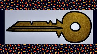 Easy key drawing | golden key #shorts #viral #key #chaabi #drawingtutorial #art @syarthub