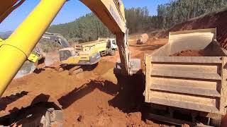 komatsu PC350LC e Volvo 250 na produção! decap!!!